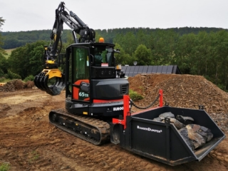 Minibagger EUROCOMACH&reg; 65TR mit Engcon&reg; Powertilt + Greifer und BaggerDumper&reg;